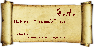 Hafner Annamária névjegykártya
